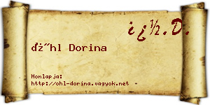 Öhl Dorina névjegykártya